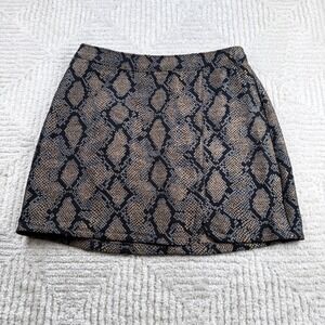 Express Snakeskin Mini Skirt Womens 8  High Rise Animal Edgy Night Out Club Chic